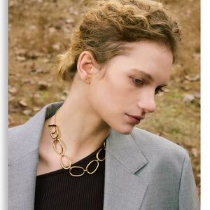 Modern Chunky Gold Chain Necklace – 16.9” Stainless Steel